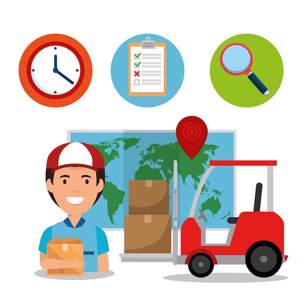 delivery service set icons vector illustration design