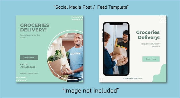 Delivery service social media post template