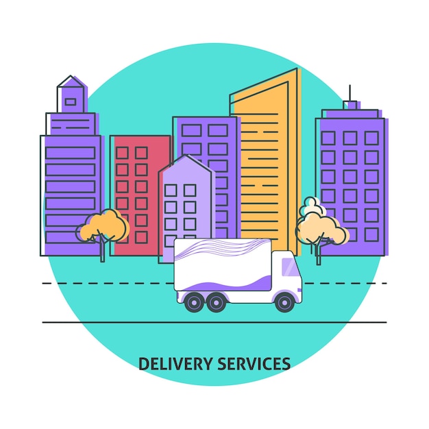 Vector delivery services banner template