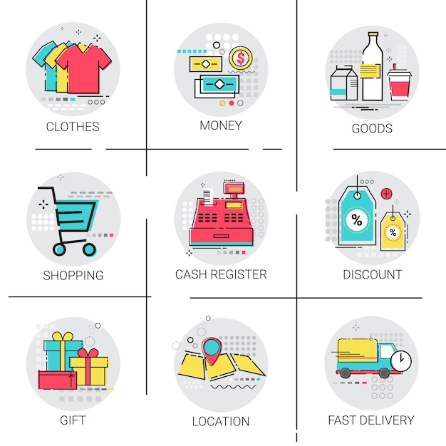 Delivery Set Discount Sale Money Payment Collection Icon