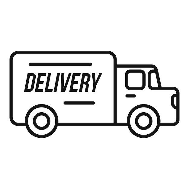 Delivery truck icon outline vector Shipping package