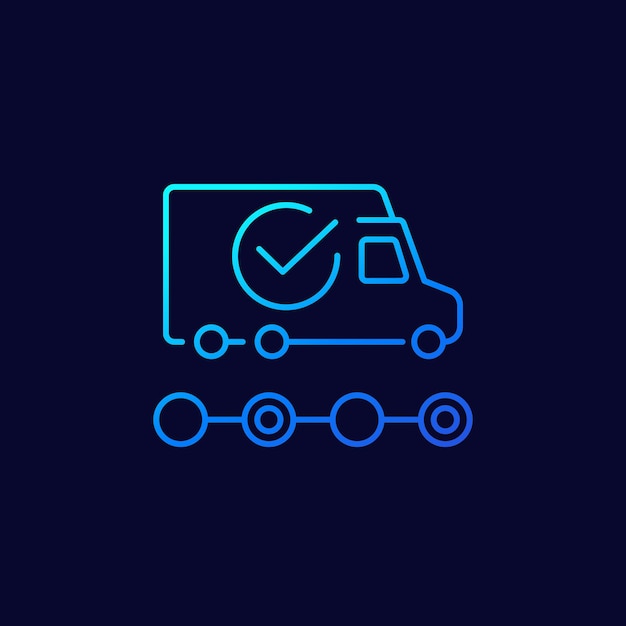 Delivery truck line icon vector