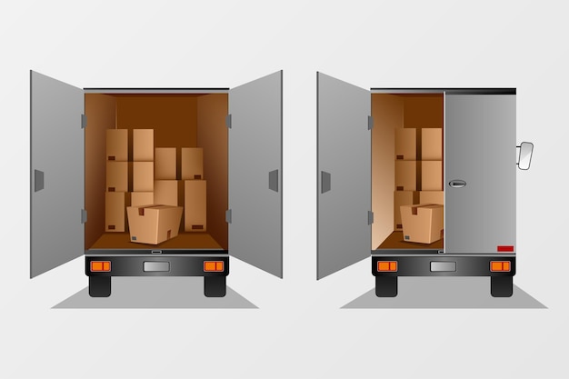 Delivery Truck With Boxes