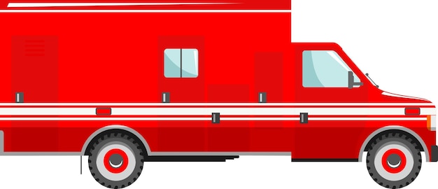 Delivery Van Icon in Flat Style. Vector Illustration