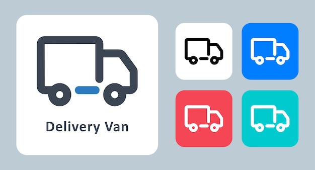 Delivery Van icon vector illustration line outline icons