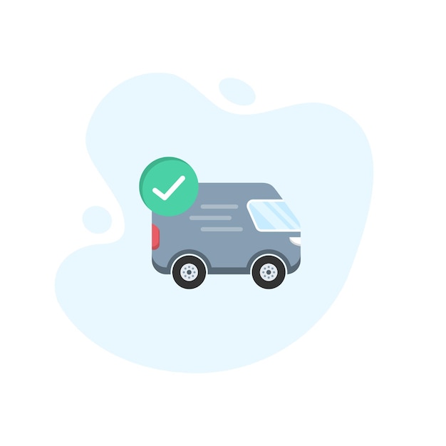 Delivery van with check icon in excellent flat design Vector illustration eps10