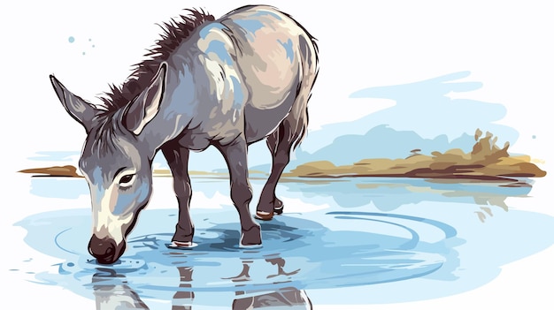 Democratic Donkey 2D Flat Cartoon Vector Illustration