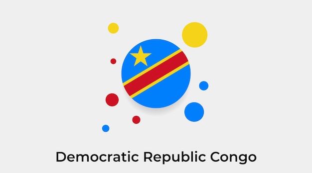 Democratic Republic Congo flag bubble circle round shape icon vector illustration