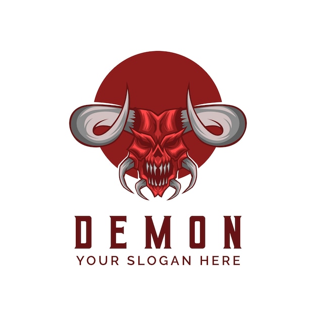 Vector demon devil head logo vector mascot template