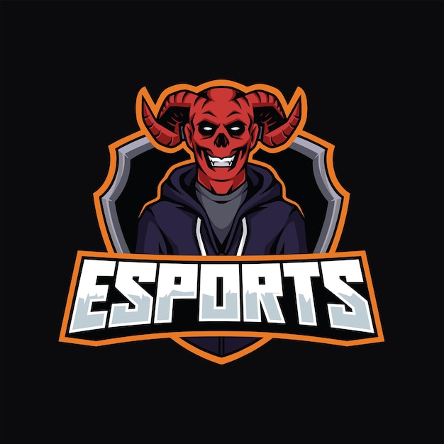 Demon esports logo vector editable