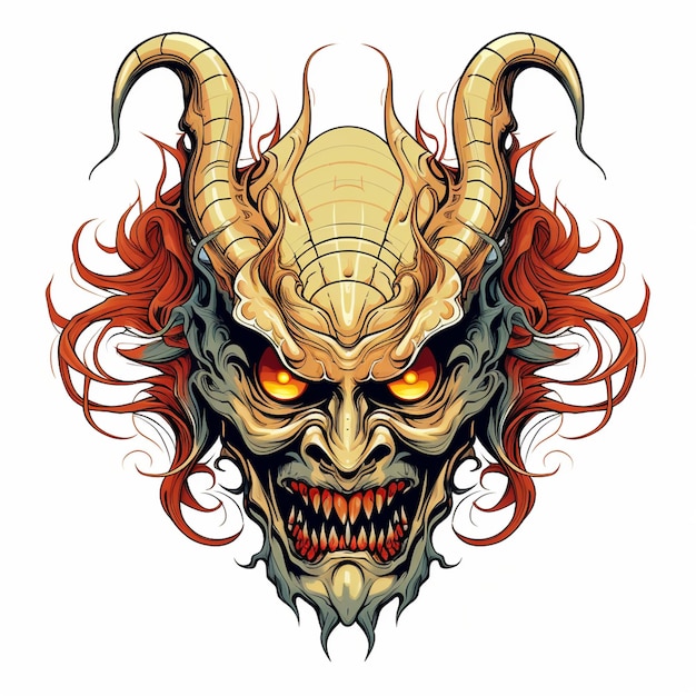 Demon Face Vector Illustration