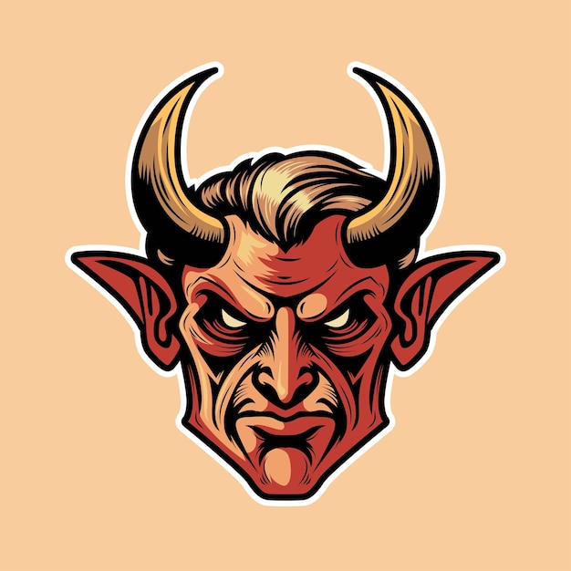 demon head bust shirt design vector