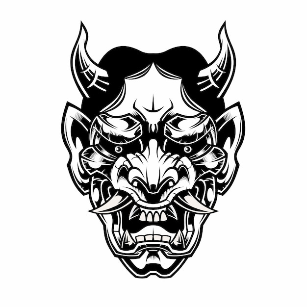 Demon mask isolated on white