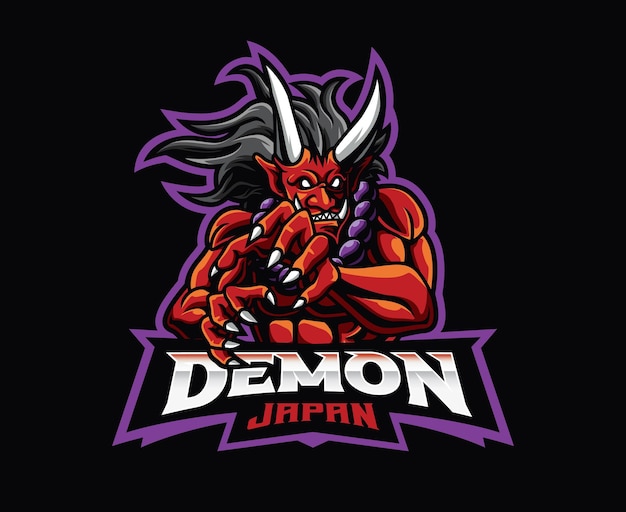 Demon oni mascot logo design