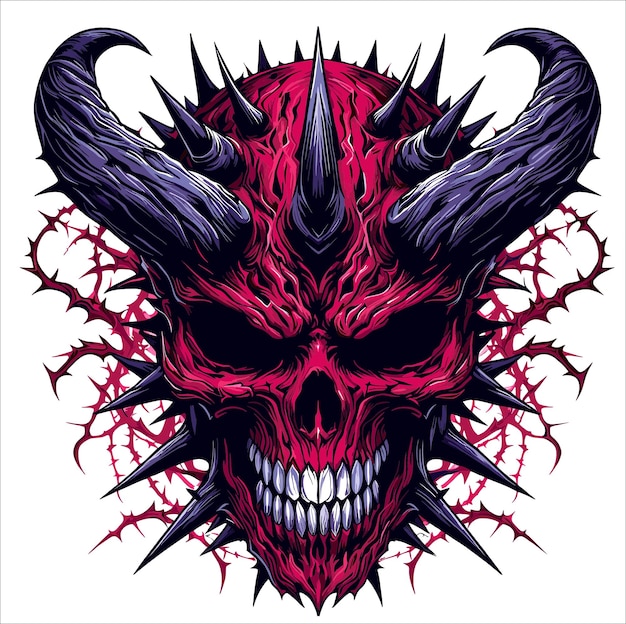 DEMON SKULL DESIGN VECTOR ARTWORK