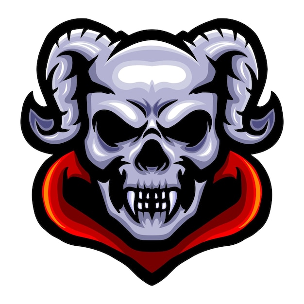 Demon Skull head logo mascot design