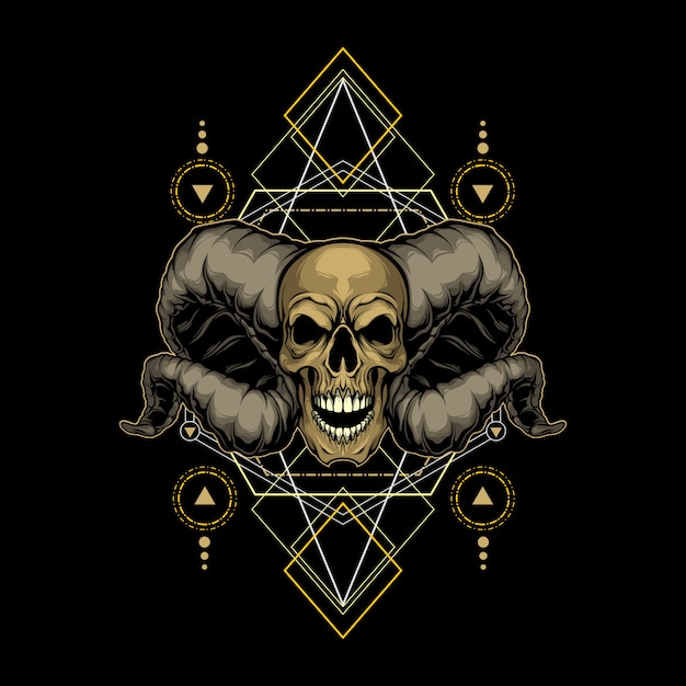 demon skull sacred geometry