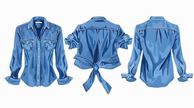 Vector a denim jacket with a bow on the front and the bottom on the bottom