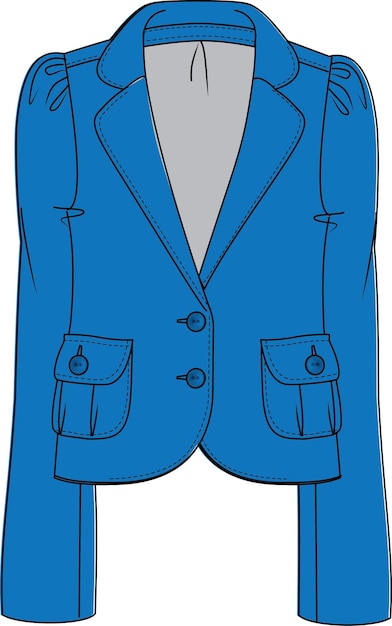 Denim waistcoat for ladies jacket vector illustration template