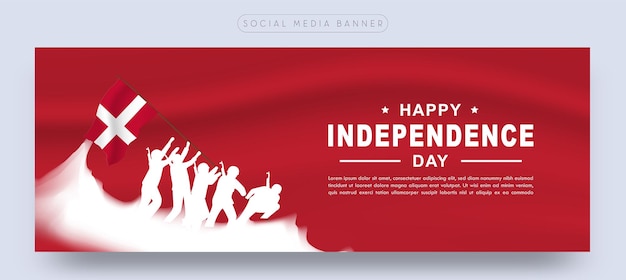 Denmark celebration independence day social media banner poster