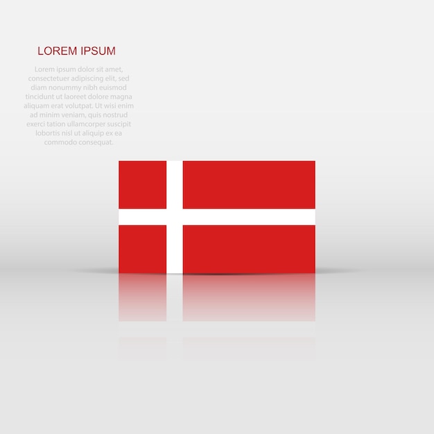 Denmark flag icon in flat style National sign vector illustration Politic business concept