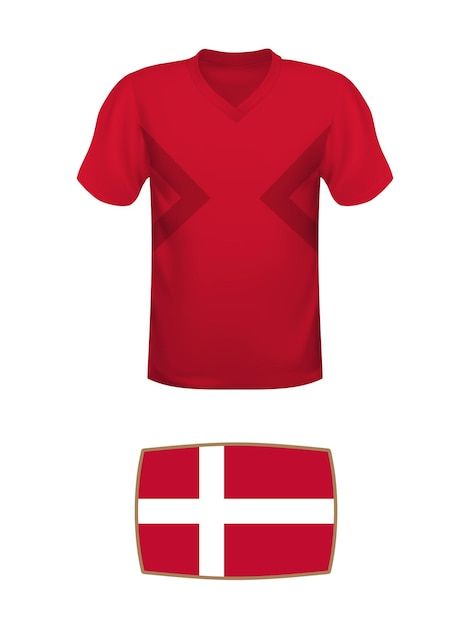 Denmark jersey football kit World football tournament 2022 National tshirt and flag of soccer team