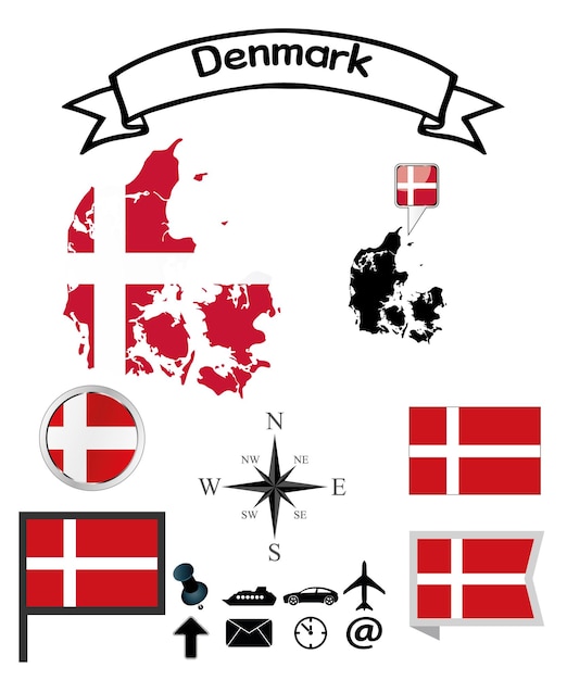 Denmark Set Official Flags collection