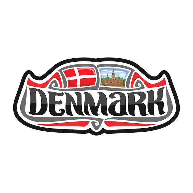 Denmark Sticker Flag Logo Badge Travel Souvenir Illustration