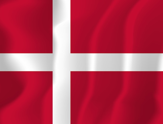 Denmark Waved Flag Vector Illustration Background