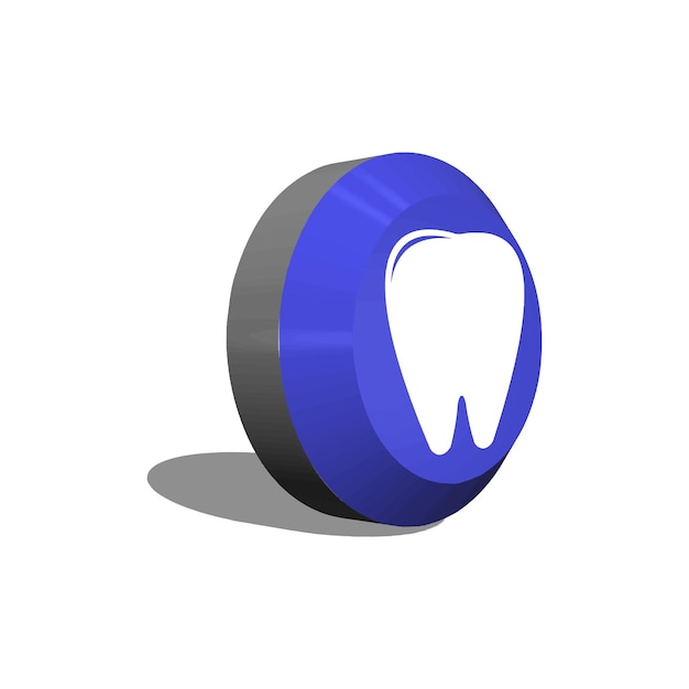 Dental 3D Icon Vector Template Design Illustration