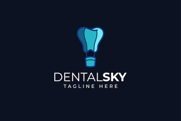 dental balloon clinic modern concept logo design template