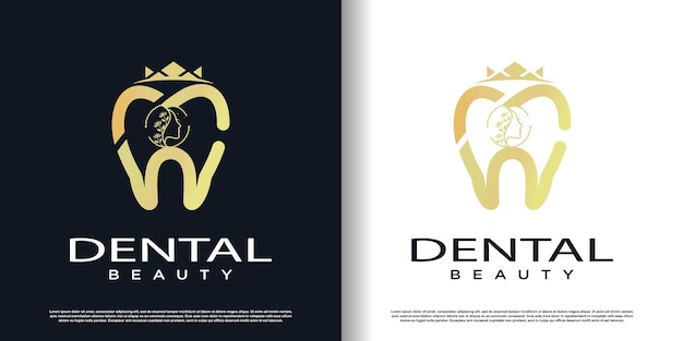 Dental beauty logo design with creative concept premium vector