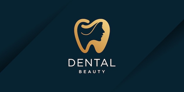 Dental beauty logo design with creative concept