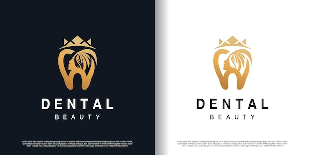 Dental beauty logo with creative concept premium vector