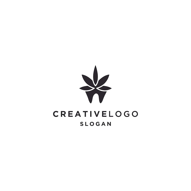 Dental cannabis logo icon design template vector illustration