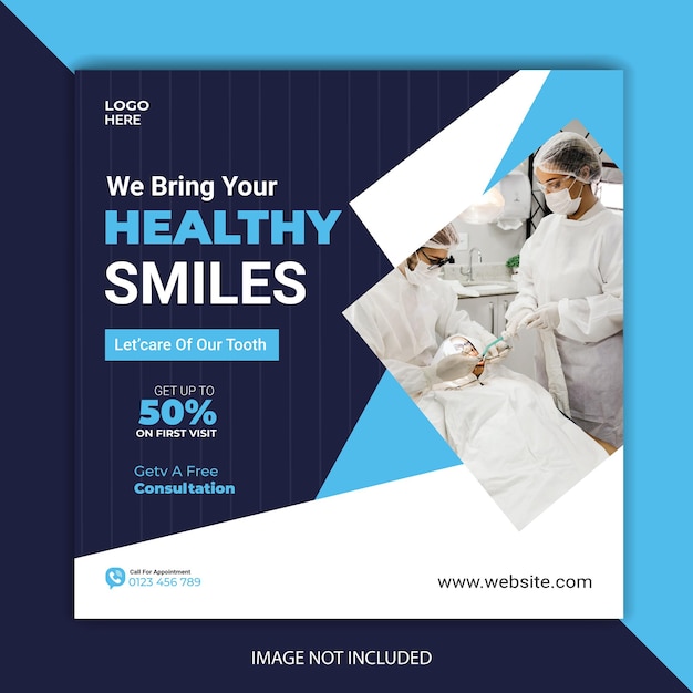 dental care banner social media template design