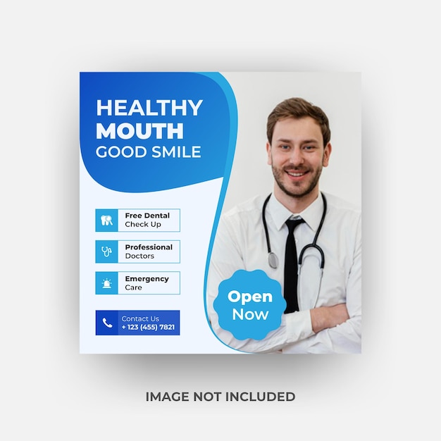 Dental care social media post design