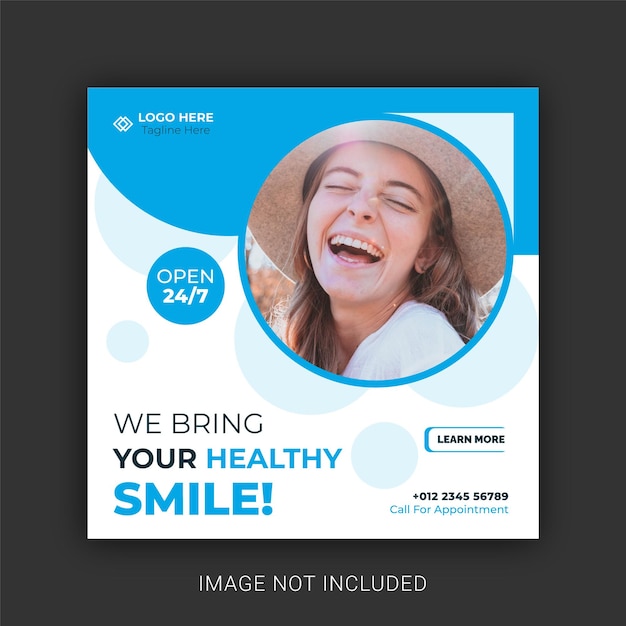 Dental care social media post template