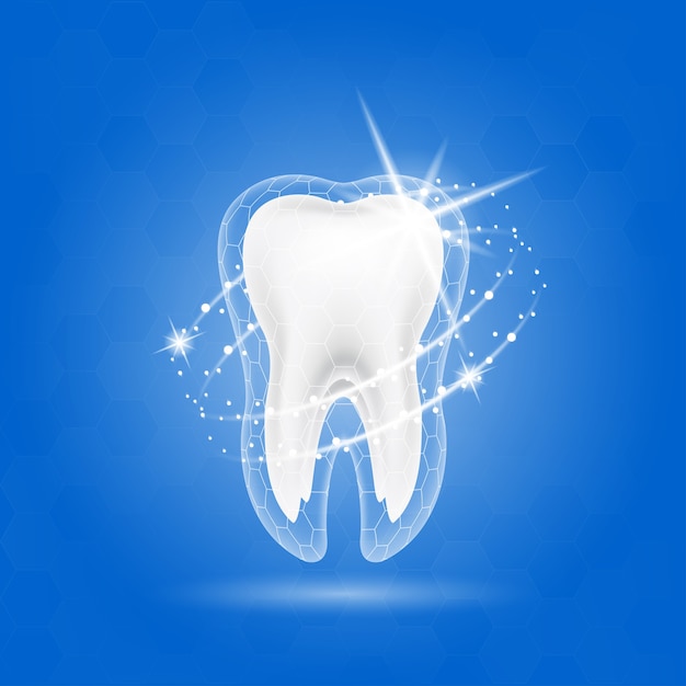 Dental care Tooth Concept and Vitamins that help strengthen teeth.