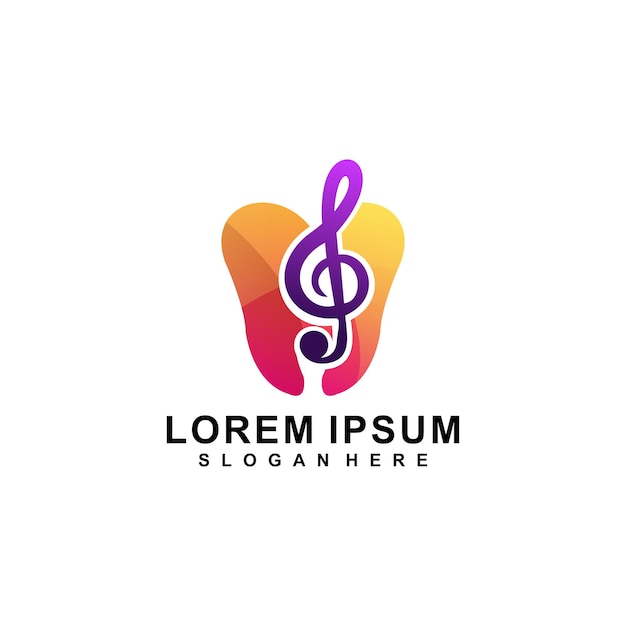 Dental care with music logo design