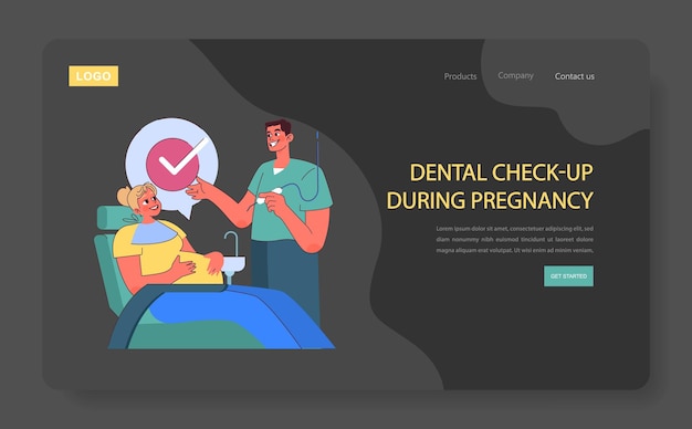 Dental checkup during pregnancy a smiling pregnant woman receives a positive dental health report