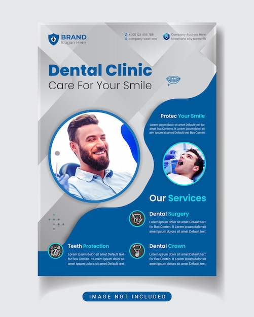 Dental clinic flyer and health care social media dentist banner design