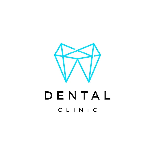 Dental clinic logo icon design template flat