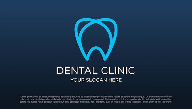 Dental clinic tooth logo design vector illustration