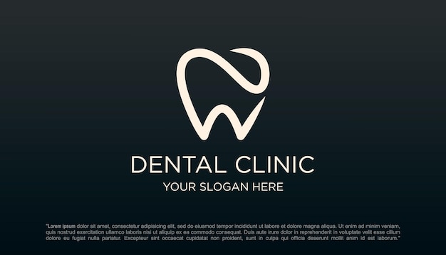 Dental clinic tooth logo design vector illustration