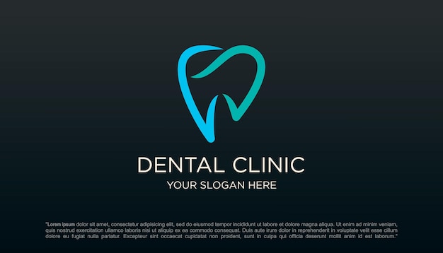 Dental clinic tooth logo design vector illustration