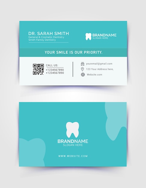 Vector dental and dentist doctor business card design template dental dentist dentistry dental doctor