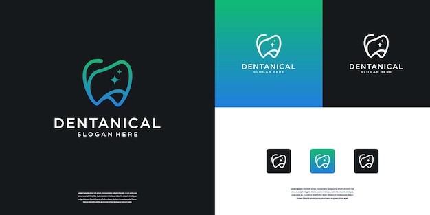 Vector dental dentist logo design template