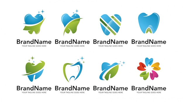 dental  dentist logo template set