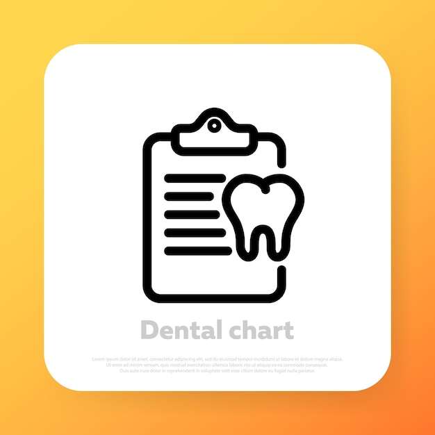 Dental examination icon. Tooth care concept. Treat a tooth. Vector line icon for Business and Advertising.